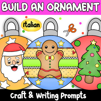 Preview of Italian Christmas Activities - Ornament Coloring Craft Activity & Writing-Natale