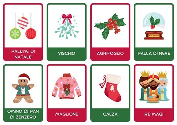 Preview of Italian Christmas Flashcards - Il Natale in Italiano