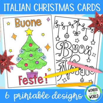 Preview of Italian Christmas cards to print and color