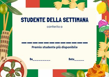 Preview of Italian Class Certificates, 5 certificates in Italian printable