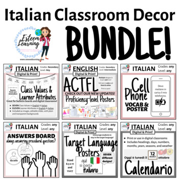 Preview of Italian Classroom Decor Bundle