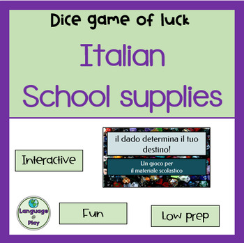 Preview of Italian Classroom Items Materials Vocabulary Editable Game of Knowledge and Luck