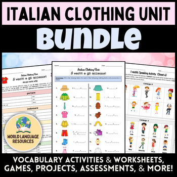 Preview of Italian Clothing Unit Bundle! - I vestiti, gli accessori, portare e indossare