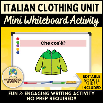Preview of Italian Clothing Unit: I vestiti - Mini Whiteboard Writing Practice Activity
