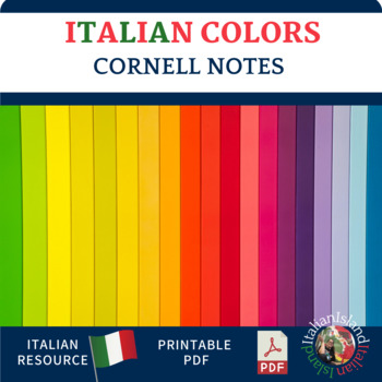 Preview of Italian Color Vocabulary Cornell Note Sheet (i colori in italiano)