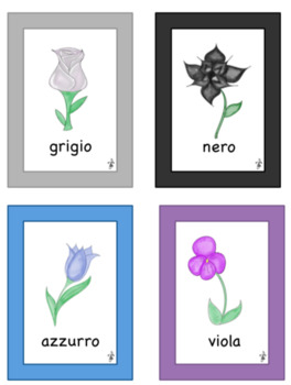 Preview of Italian Colors FLASH CARDS