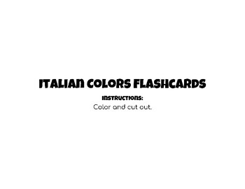 Preview of Italian Colors Flashcards