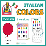 Colors in Italian (I colori): Vocabulary Posters, Bilingua