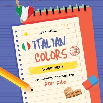 Preview of Italian Colors - Italian Worksheet