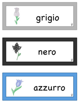 Preview of Italian Colors WORD WALL