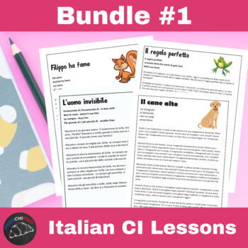 Preview of Italian Comprehensible Input Lessons | Bundle #1 readings & activities