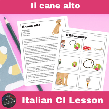 Preview of Italian lesson Plan Comprehensible Input Il cane alto