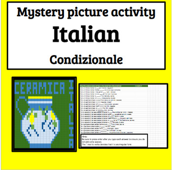 Preview of Italian Conditional Condizionale Mystery Picture Art Digital Activity on Google