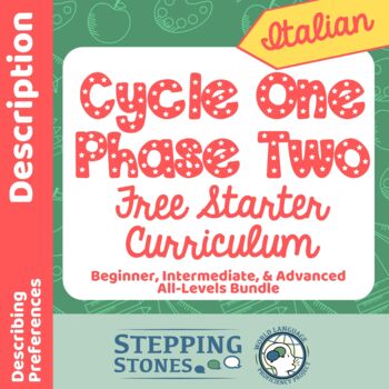 Preview of Italian Cycle One Phase Two Stepping Stones Curriculum FREE Version