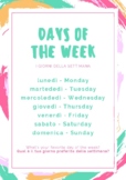 Italian Days of the Week Poster