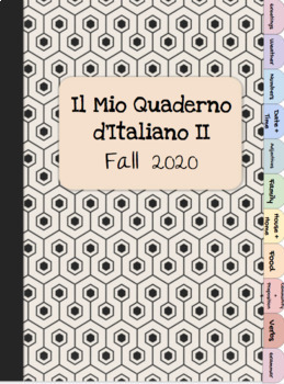 Preview of Italian Digital Notebook Level 2 Vocabulary & Grammar Notes
