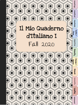 Preview of Italian Digital Notebook - Quaderno Virtuale Level 1 Vocabulary and Grammar
