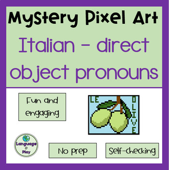 Preview of Italian Direct Object Pronouns Mystery Art Digital Activity on Google