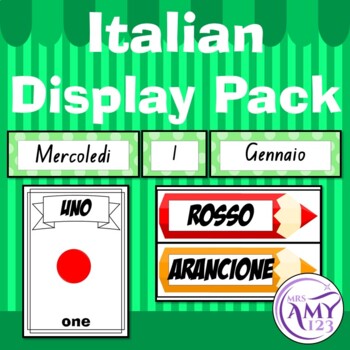 Preview of Italian Display Pack - Numbers, Colours & Calendar