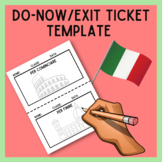 Italian Do-Now/Exit Ticket Printable Template