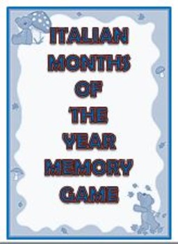 Preview of Italian/English Months of the Year Memory Game