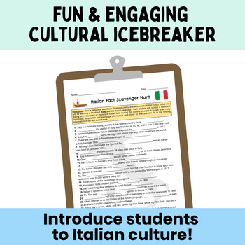 Italian Fact Scavenger Hunt - Culture Activity & Icebreaker!