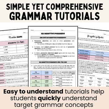 Italian Family Unit: Grammar Activities - essere, avere, possessive ...