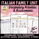 Italian Family Unit: Vocabulary Activities & Assessments -
