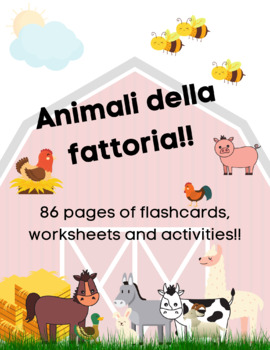 Preview of Italian Farm Animals *Animali della fattoria* Activity Package!!! - 86 pages