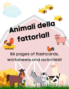 Beginner Italian Flash Cards Farm & Zoo Animals - Animali