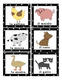Italian Farm Animals Memory & Flash Cards Anamali della Fattoria