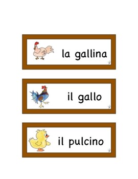Preview of Italian Farm WORD WALL