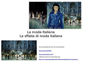 Preview of Italian Fashion Unit PPT Format / IPA Performance Assessment