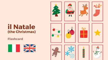 Preview of Italian Flash Cards: Christmas Vocabulary | FREEBIES