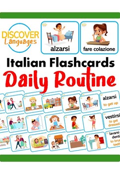 Preview of Italian Flashcards - Daily Routine - Routine Quotidiana
