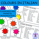 Flashcards Italian Colors I Colori with phonetic pronunciation