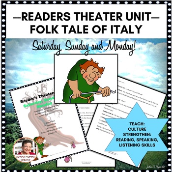 Preview of Emergency Sub Plan Readers Theater Saturday Sunday Monday Italian Folktale