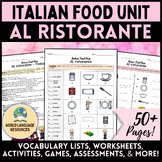 Italian Food Unit - Al ristorante: Vocabulary Activities &