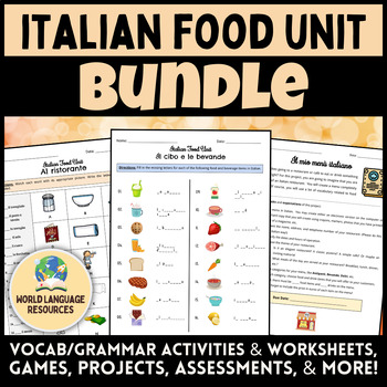Preview of Italian Food Unit BUNDLE! - Il cibo e le bevande & Al ristorante