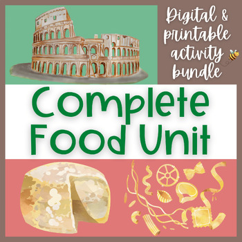 Preview of Italian Food Unit bundle | low- and no-prep | digital and printable