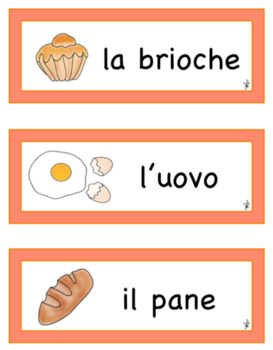 Preview of Italian Food WORD WALL
