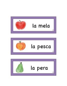 Preview of Italian Fruit WORD WALL