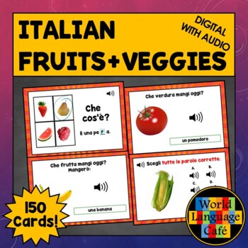 Preview of ITALIAN FRUITS BOOM CARDS ⭐ Italian Vegetables Boom Cards ⭐ Italian Boom Cards