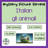 Italian Gli Animali Vocabulary Mystery Picture Reveal Digi
