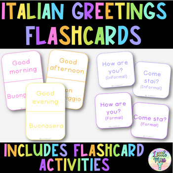 Preview of Italian Greeting Flashcards - Italian Vocabulary - Learn teach Italian