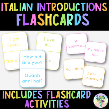 Preview of Italian Introductions Flashcards - Italian Vocabulary - Learn teach Italian