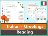 Italian Greetings Reading Worksheet Bundle K to 6