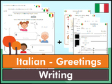 Italian Greetings Writing Worksheet Bundle K to 6