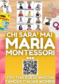 Preview of Italian Guess Who Game Cards on Famous Women from Italy - PDF Printable