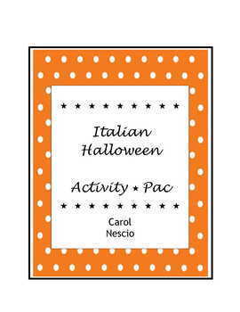 Preview of Italian Halloween Activity Pac ~ Bingo ~ Crossword Puzzle and More